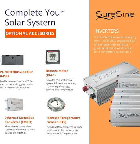 Vista 5 de Morningstar Sunlight 10A Controlador de carga solar (SL-10L-12V) - Regulador de panel solar para baterías de 12 voltios, control de iluminación