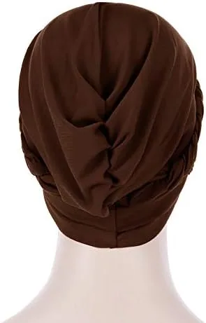 Vista 3 de Novarena Turbante africano para mujer, gorro preatado con nudo
