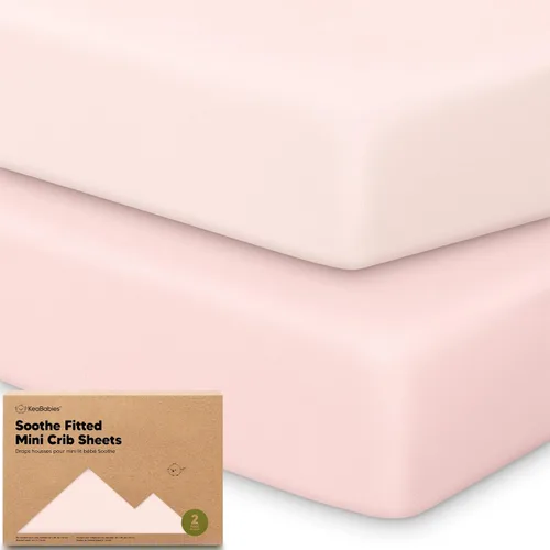 Vista 15 de 2 paquetes de sábanas ajustadas para mini cuna - 38x26 sábanas Pack N Play para colchón Pack and Play, algodón orgánico, ropa de cama transpirable