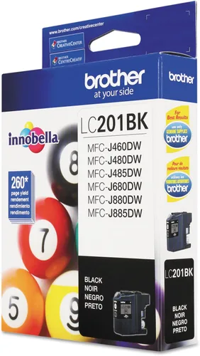 Vista 4 de Cartucho de tinta de rendimiento estándar LC201BK Brother, Negro