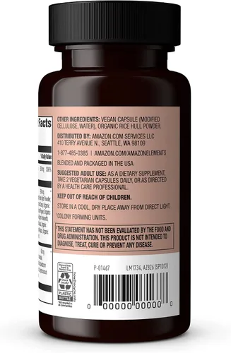 Vista 2 de Amazon Elements - Vitamina C integral, 95% fuente de alimentos integrales, ingredientes dietéticos y otros derivados de alimentos integrales