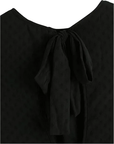 Vista 4 de SweatyRocks Blusa peplum de encaje con volantes y espalda descubierta para mujer