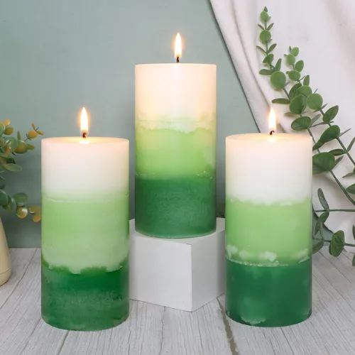 Vista 16 de Velas aromáticas de pilar FLAVCHARM de larga duración, sin goteo, rojas, 3x4 pulgadas