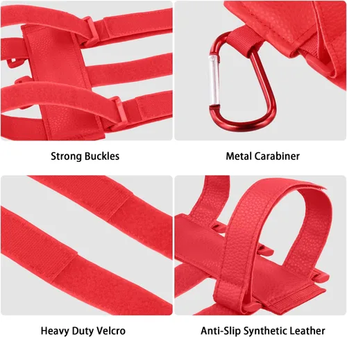 Vista 7 de Funda rígida verde azulado para JBL Charge 6/Charge 5 y paquete de soporte de altavoz ajustable rojo