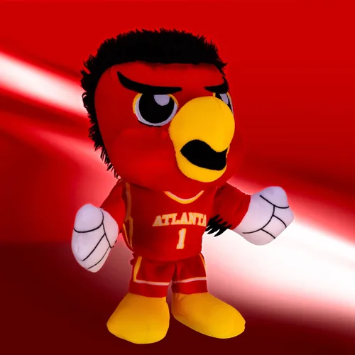 Vista 6 de Bleacher Creatures Atlanta Hawks Harry The Hawk Mascot Kuricha Sentado de Felpa - Suave Mascota Inspirada en Chibi Atlanta Hawks Harry el Halcón