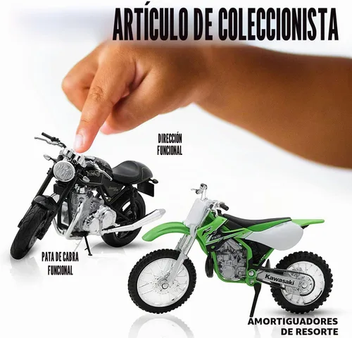 Vista 3 de Welly 2017 Kawasaki Ninja ZX-10RR Superbike Réplica, escala 1:18 Detailed Metal Display Model With Free-Rolling Rubber Tires, Steerable Front