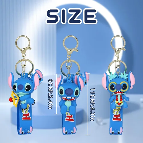 Vista 3 de 3 llaveros de puntada de dibujos animados para niños y niñas para parejas, llaves, mochila, bolso, llavero de teléfono, regalo para cumpleaños