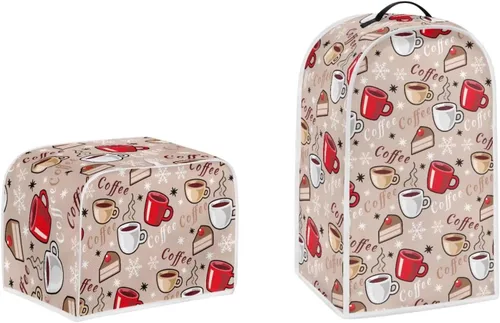 Vista 42 de doginthehole Funda para licuadora y tostadora, 2 rebanadas estéticas de estrellas de mar con estampado de conchas marinas para batidora o cafetera