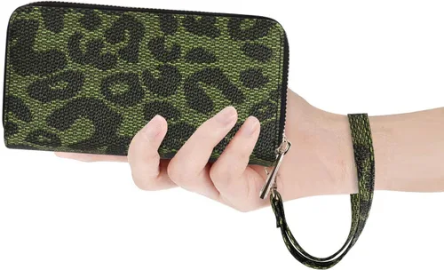 Vista 7 de HAWEE - Cartera para teléfono celular, con dos cierres y correa larga extraíble para la muñeca, para mujer