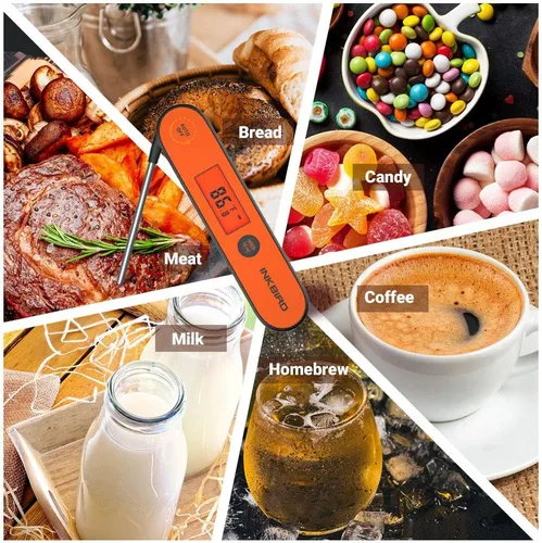 Vista 7 de Inkbird Termómetro de carne de lectura instantánea IHT-1P, termómetro digital impermeable recargable para alimentos con calibración, imán