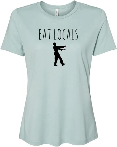 Vista 15 de Cute Women's Screen Printed Crew Neck Tee, Shirts With Sayings, Dusty Blue or Olive