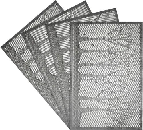 Vista 11 de Juego de 4 manteles individuales de PVC para cocina, aislamiento térmico y resistente a las manchas, rectangular, lavable, reciclado