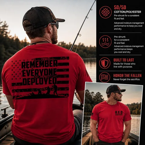 Vista 5 de RED Friday US Military Shirt Remember Everyone Deployed Flag American Pride Camiseta para hombres y mujeres