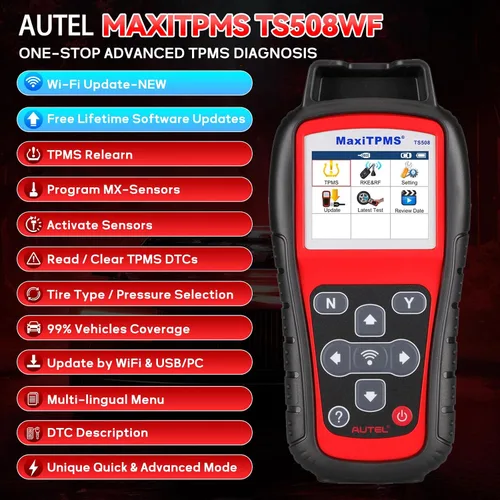 Vista 2 de Autel MaxiTPMS TS508WF Herramienta de programación TPMS Actualización de TS501 Pro TS408S Activar/Relearn Autel TPMS Sensores, lectura/borrar código