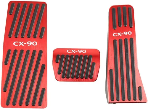 Vista 7 de LEXLEY 3 almohadillas antideslizantes de aluminio para pedal de freno de gas, cubiertas de pedal de acelerador sin perforación, solo para Mazda 2024