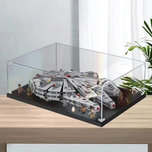 Vista 2 de Vitrina acrílica para Lego Star Wars Millennium Falcon 75105, caja de exhibición a prueba de polvo compatible con Lego, modelo de regalo (0.118 in)