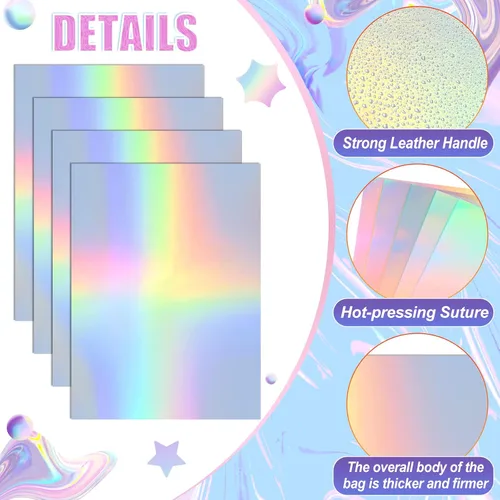 Vista 3 de 60 hojas de 9.5 x 7 pulgadas, tarjetas holográficas metálicas, con purpurina iridiscente, colores mezclados, tarjeta de papel reflectante brillante