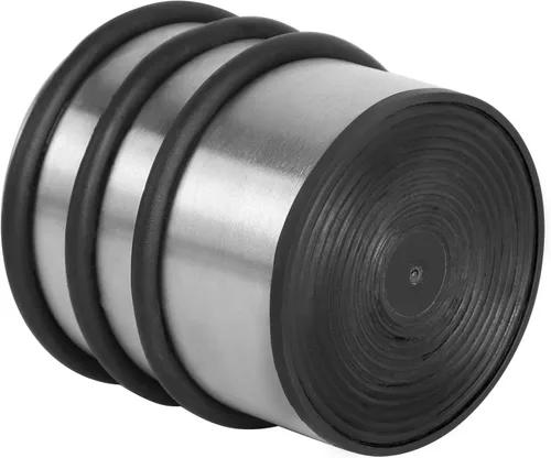 Vista 4 de KINJOEK Tope de puerta pesado, sin taladro, tope de puerta de acero inoxidable con bandas de goma protectoras, cuña de puerta para oficina, hogar