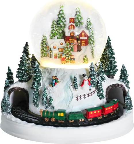 Vista 8 de MUMTOP Globos de nieve de Navidad, globos de nieve de Papá Noel con luces LED musicales que funcionan con pilas, globos de agua brillantes