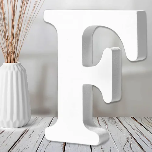 Vista 33 de AOCEAN Letras de madera blanca de 6 pulgadas, letras de madera sin terminar para decoración de pared, letras de pie, rebanadas, decoración