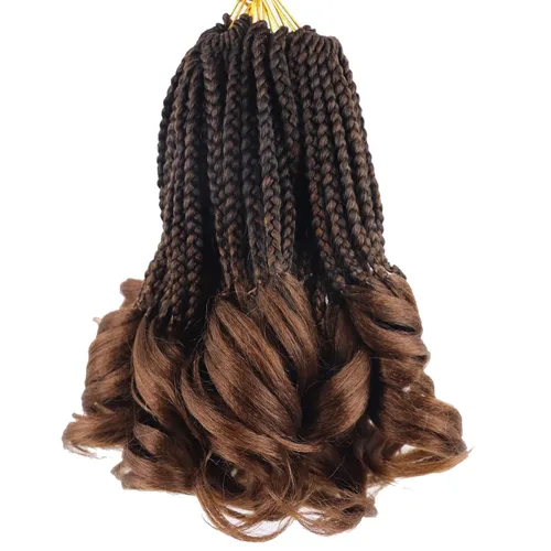 Vista 26 de Cabello para Trenzas Rizo Francés Color 1 Trenzas de Ganchillo Rizo Francés 10 Pulgadas Trenzas de Caja Cabello de Ganchillo para Mujeres y Niños