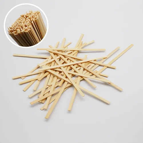 Vista 3 de Party Essentials Agitadores de café de bambú de 5.5 pulgadas / palitos para bebidas, 1000 unidades, natural