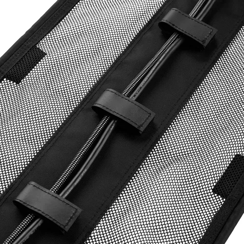 Vista 9 de Gator Frameworks Sistema de gestión de cables de malla: se monta debajo del escritorio para optimizar tu espacio de trabajo, bridas integradas