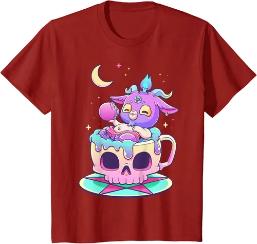 Vista 49 de Kawaii Pastel Goth Cute espeluznante Pentáculo Baphomet - Camiseta de cabra, Negro