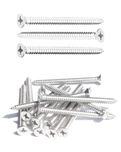 Vista 13 de IMScrews 100 tornillos de madera Phillips de cabeza plana inoxidable #4 x 1-1/4" (32mm) 18-8 (304) tornillos autorroscantes avellanados de acero