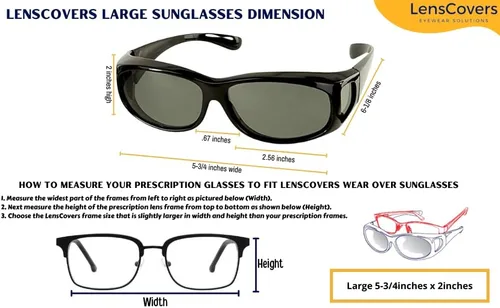 Vista 2 de LensCovers Gafas de sol polarizadas envolventes Gafas de sol para usar sobre gafas Fitover para gafas