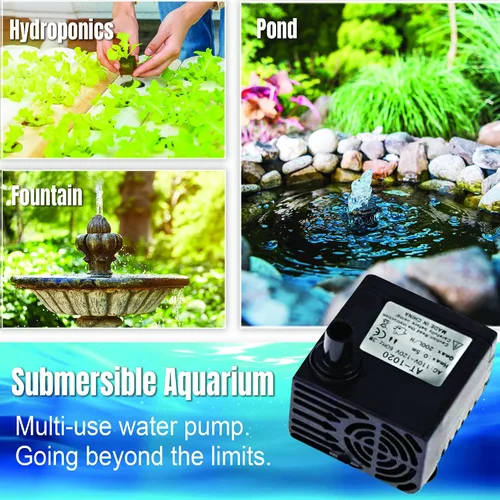 Vista 6 de SunGrow 55 GPH 3W pequeña fuente de agua sumergible para gatos y perros, bomba de agua para acuario, tanque de peces de acuario, mini bomba de agua