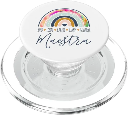 Vista 7 de Maestra Cute Rainbow Regalos para Maestra Bilingue Teache PopSockets intercambiables PopGrip