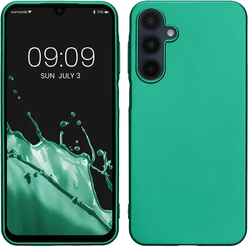 Vista 116 de kwmobile Funda compatible con Samsung Galaxy A12 - Funda protectora de silicona TPU suave y delgada - Azul Báltico