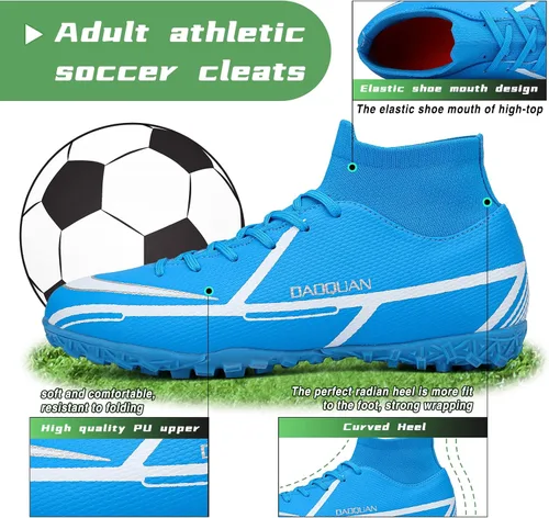 Vista 6 de Soccer Cleats Mens Outdoor Indoor Soccer Shoes Women for Big Boy AGTF
