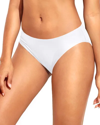 Vista 11 de Tempt Me Parte inferior de bikini con tiras para mujer, cobertura completa, parte inferior de traje de baño, parte inferior de bikini Negro-2