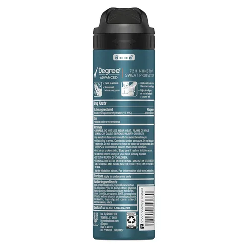 Vista 2 de Degree Men Desodorante Antitranspirante Avanzado en Aerosol Seco Adventure Protección de 72 Horas contra el Sudor y el Olor para Hombres