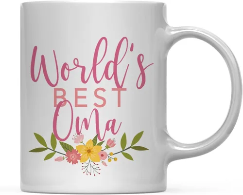 Vista 50 de Andaz Press Taza de café de 11 oz, regalo de broma de la mejor abbuela del mundo, diseño floral, paquete de 1