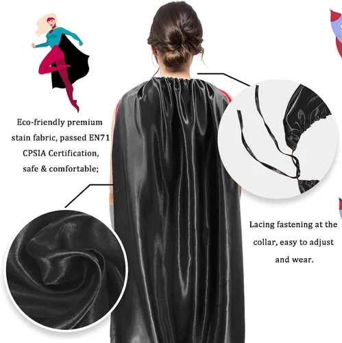 Vista 6 de iROLEWIN Capas y máscaras de superhéroes para adultos para mujeres y hombres, disfraces de superhéroes a granel como adolescentes, regalos de fiesta