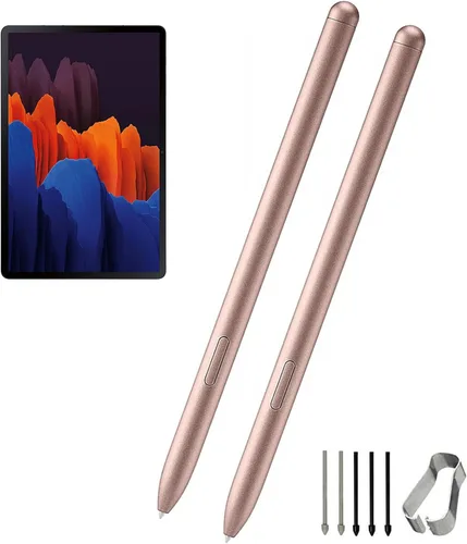 Vista 6 de 2 lápices de repuesto para Samsung Galaxy Tab S7, Tab S7+, Tab S7 FE, todas las versiones sin Bluetooth Stylus S Pen + puntas/puntas (negro)