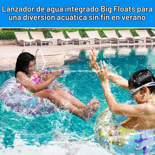 Vista 2 de Inflatable Pool Float with Water Gun, Floaties for Adults Teens and Kids, Pool Toys for Kids Ages 8-12, Beach Inner Pool Tubes for Floating, Summer