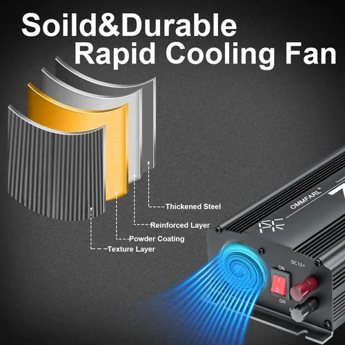Vista 7 de Inversor de corriente de onda sinusoidal modificada de 750 W, CC 12 V a CA 110 V, pico de 1500 vatios, adaptador de inversor de enchufe