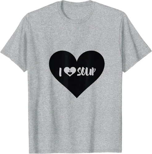 Vista 30 de I Love Soup - Camiseta de regalo con forma de corazón, Blanco, S Asfalto