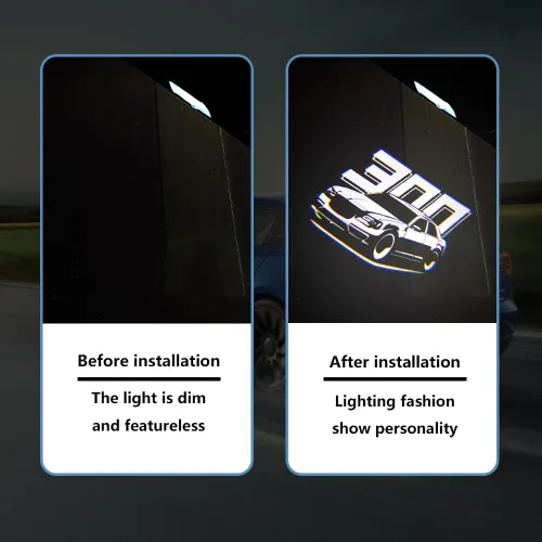 Vista 2 de 2 piezas de luces LED para la puerta del coche con proyector de logotipo Compatible con 300 300C 300S 2005- Presente, luz LED de sombra fantasma