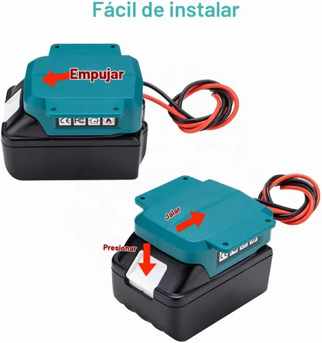 Vista 3 de Rueda adaptadora de batería de alimentación para batería Makita 18V LXT con conector de cable de 14 AWG para BL1850B, BL1860B, BL1830B, BL1840B