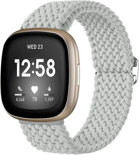 Vista 10 de Maledan Banda elástica trenzada compatible con Fitbit Sense/Versa 3/4 y Sense 2, correa elástica suave para reloj inteligente, accesorio