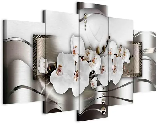 Vista 25 de Lienzo decorativo con impresión artística de diseño de orquídea de Artgeist Orquídea #01