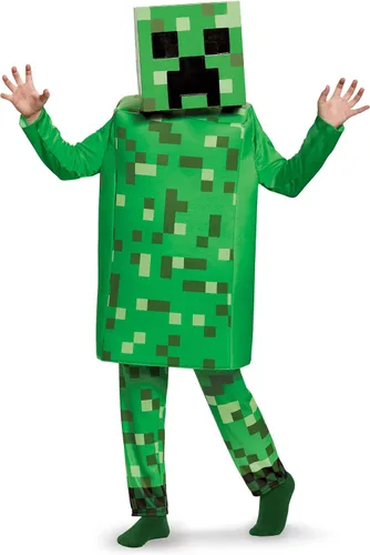 Vista 2 de Disguise Disfraz de Minecraft Creeper Deluxe para niños, talla 1416