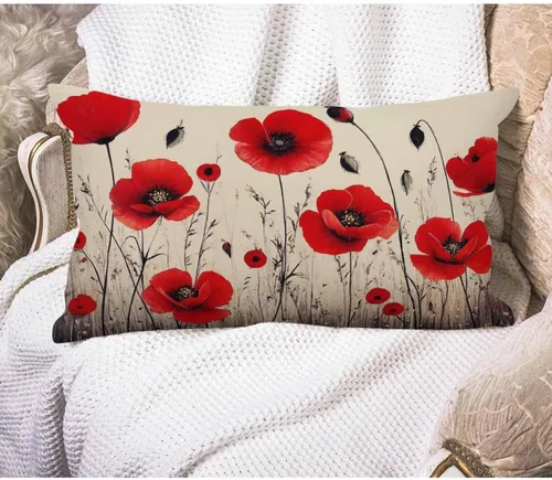 Vista 20 de EKOBLA Fundas de almohada abstractas de acuarela rectangulares oblongas Diseño de arte digital moderno y brillante Elemento de algodón y lino