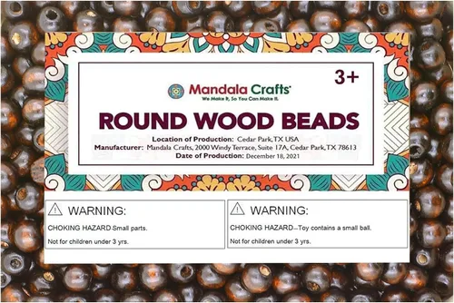 Vista 23 de Mandala Crafts - 2000 cuentas de madera redondas pequeñas de 6 mm para manualidades, suministros de macramé - cuentas de madera natural negra sin
