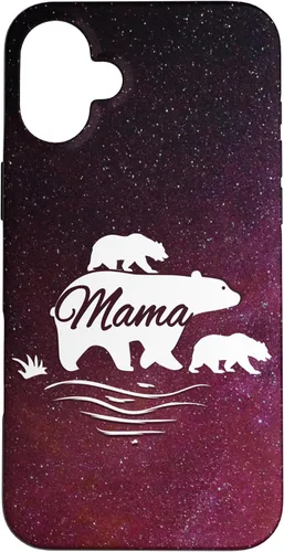 Vista 23 de Mama Bear with 2 Cubs Space Stars Galaxy Mama Bear Case for iPhone 17
